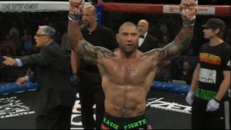 Bautista being announced the victor on his first and only MMA bout
